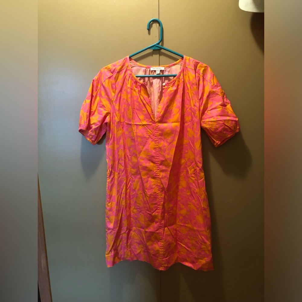 Bright Pink & Orange Floral Midi Dress